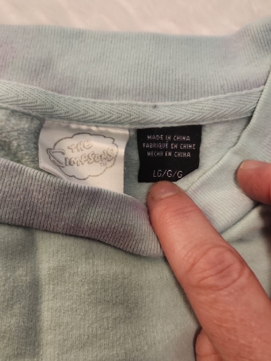 The Simpson's Bart Tie Dye Long Sleeve Sweat Shirt Men's Size L - Picture 2 of 6